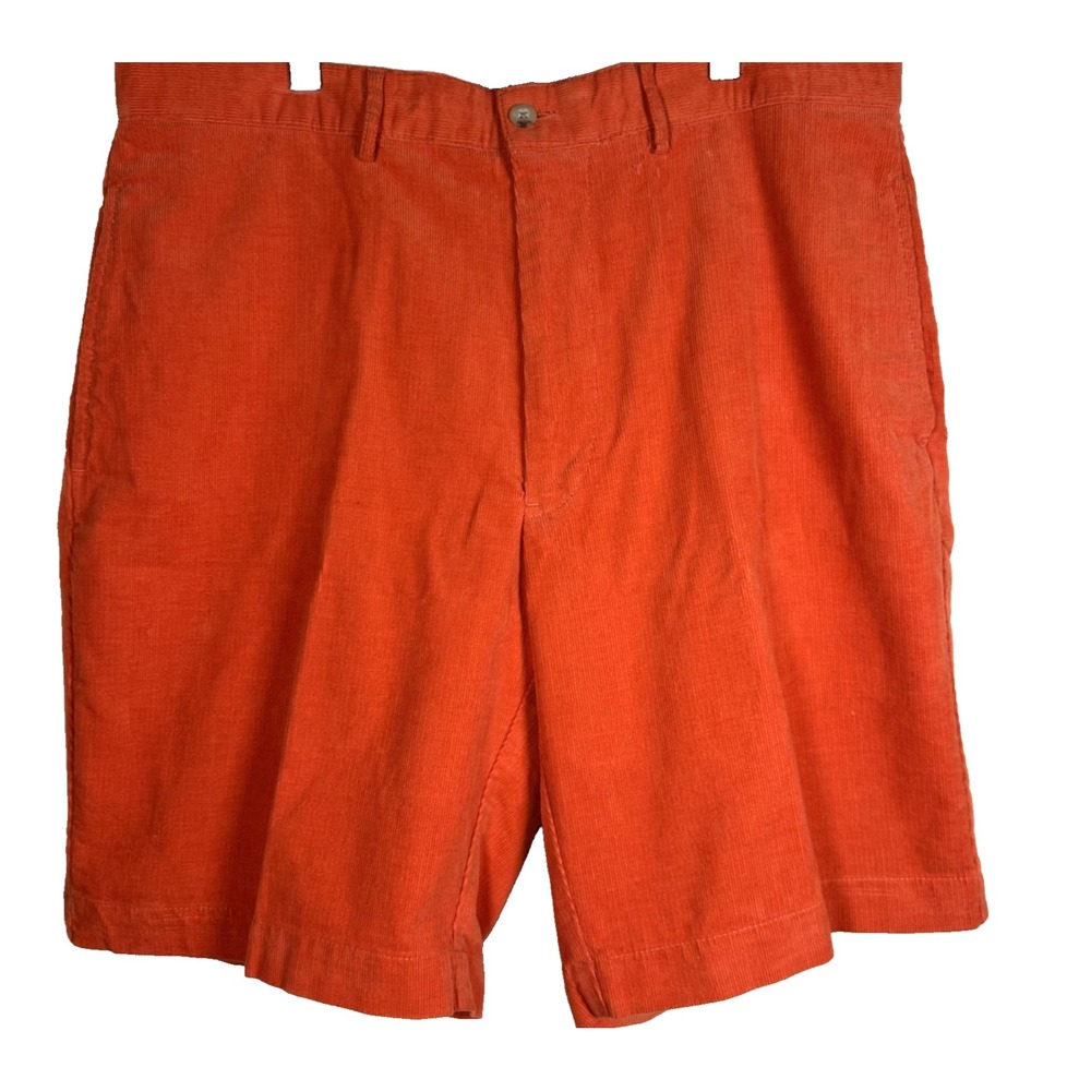 NWT Vintage Polo Ralph Lauren Orange Corduroy Bermuda Shorts Men's 35 Cotton